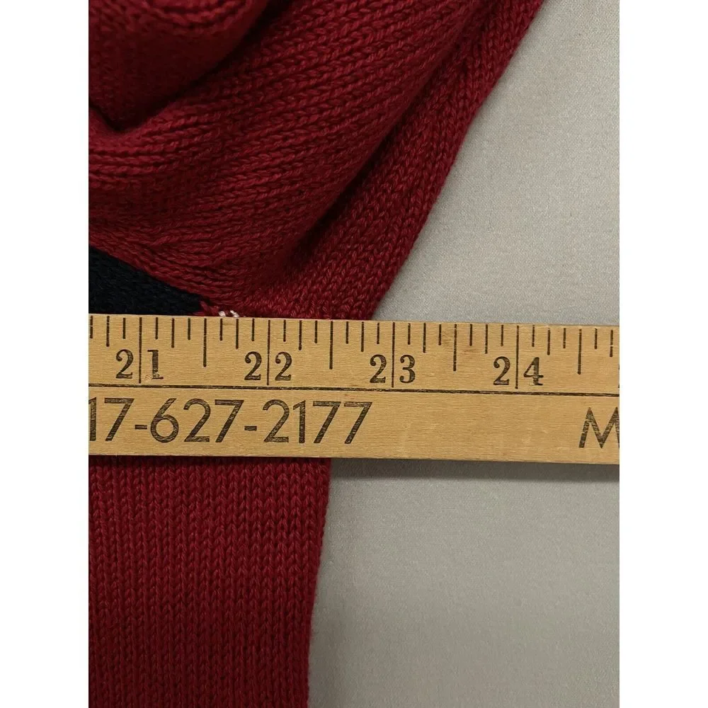 US Polo Assn Sweater‎ XL-Long Sleeve-1/4 Zip-Color Block--Red-Christmas-MSRP $70